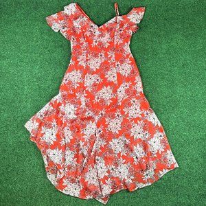 Vince Camuto Floral Print Asymmetrical A-Line‎ Dress Womens Size 8